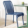 OVIALA - Chaise design de terrasse en aluminium bleu foncé - Faro - vignette