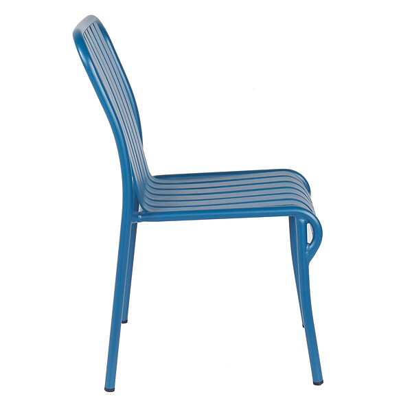 OVIALA - Chaise design de terrasse en aluminium bleu foncé - Faro - large