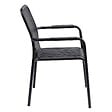 OVIALA - Chaise de terrasse avec accoudoirs en aluminium noire - Faro - vignette