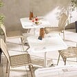 OVIALA - Chaise design de terrasse en aluminium taupe - Faro - vignette