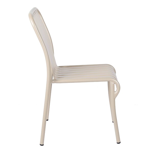 OVIALA - Chaise design de terrasse en aluminium taupe - Faro - large
