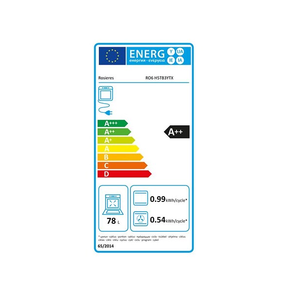ROSIERES - Four Intégrable 78l 60cm Pyrolyse Inox - RO6H5TB3YTX - large