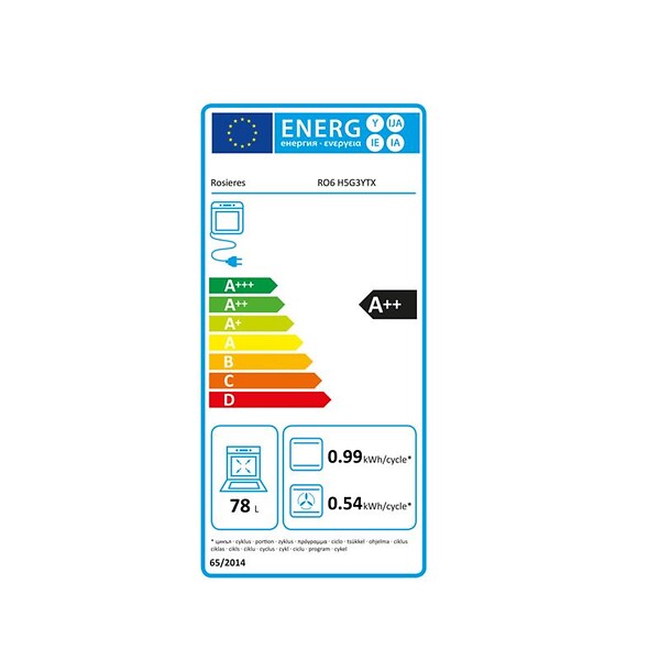 ROSIERES - Four Intégrable 78l 60cm Pyrolyse Inox/noir - RO6H5G3YTX - large