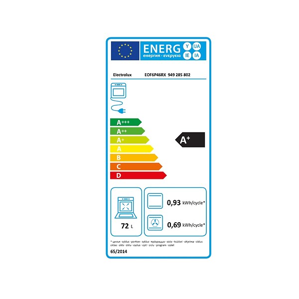 ELECTROLUX - four intégrable 72l 60cm pyrolyse inox - EOF6P46RX - large