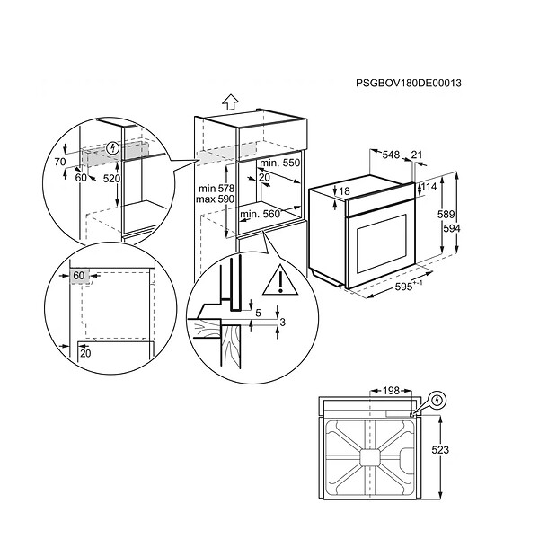 ELECTROLUX - four intégrable 72l 60cm pyrolyse inox - EOF6P46RX - large