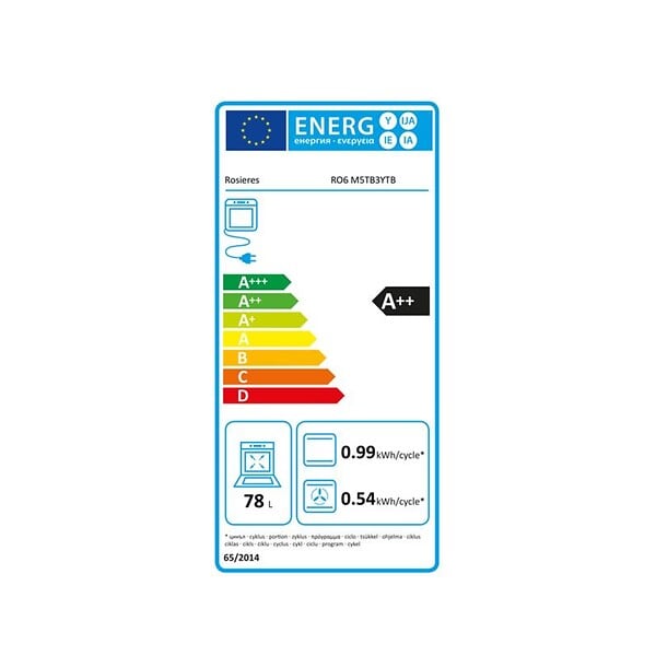 ROSIERES - Four Intégrable 78l 60cm Pyrolyse Noir - RO6M5TB3YTB - large