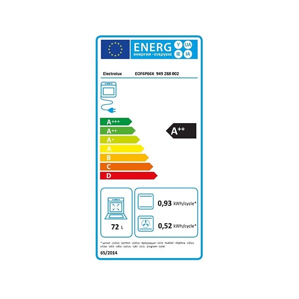 ELECTROLUX - Four Intégrable 72l 56cm Pyrolyse Inox/noir - EOF6P66X1 - large