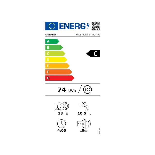ELECTROLUX - Lave-vaisselle 60cm 13 Couverts 44db Intégrable Avec Bandeau - KEGB7400IX - large