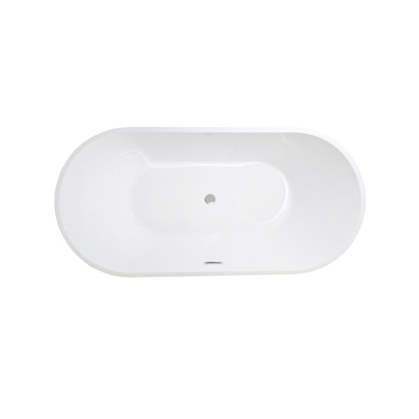 STANO - Baignoire îlot cannelée design ovale CORBIN blanche 170 cm - large