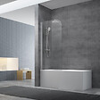 SWISS AQUA TECHNOLOGIES - Pare-baignoire avec un panneau pivotant en verre, 150x75cm, Chrome (SATVZUNIKCRT75) - vignette
