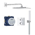 GROHE - Precision Set de douche encastrée avec mitigeur thermostatique + Douche de tête + Douchette, chrome (G34881000) - vignette