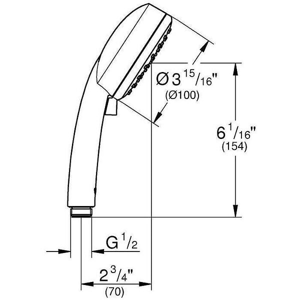 GROHE - Douchette à main Tempesta Cosmopolitan Ø 100 2 jets - débit limité à 5 l/min - large