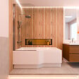 LAGUNA - 160x80 cm Beata Plus baignoire bain douche en acrylique, gauche + tablier + pare-baignoire, pieds, blanc (BE1600LPLUS-SETP1) - vignette