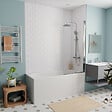 JIKA (GROUPE ROCA) - Jika (Groupe Roca) 160x70 cm Ensemble baignoire Riga universelle + Pare baignoire pivotant chrome + pieds (3406-SETP) - vignette