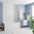 KALDEWEI - Kaldewei 170x70 cm Ensemble baignoire Eurowa universelle + Pare baignoire fixe chrome + pieds (KW312-SETP3) - vignette