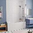 KOLO BY GEBERIT - KOLO by Geberit 170x70 cm Ensemble baignoire Opal Plus universelle +Pare baignoire pliable, 2 volets chrome + pieds (XWP1270000-SETP2) - vignette