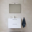 VITRA - Mia ensemble meuble préassemblé 79x61x39,5 cm avec lavabo, miroir avec éclairage LED, Blanc brillant (MIASET80B) - vignette