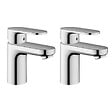 HANSGROHE - Hansgrohe Vernis Blend Lot de 2 Mitigeurs de lavabo 70 CoolStart avec tirette et vidage synthétique (71584000-DUO) - vignette
