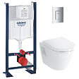 GROHE - Grohe Pack WC Bâti Autoportant Rapid SL + WC Vitra Integra + Abattant en Duroplast + Plaque chrome - vignette