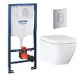 GROHE - Grohe pack bâti-support Rapid Sl + plaque Arena chrome + cuvette Euro Ceramic Compact + abattant  softclose (euroceramicset2) - vignette