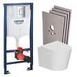 GROHE - Pack WC bâti-support Rapid SL + WC suspendu sans bride + abattant SoftClose + set habillage + plaque chrome (RSLCETOR1SB) - vignette