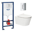 GROHE - Pack WC Bâti-support Rapid SL + WC sans bride Brevis + Abattant softclose + Plaque chrome (RapidSL-Brevis-1-SP) - vignette