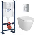 GROHE - Pack WC Bâti Autoportant Rapid SL + WC sans bride Integra + Abattant softclose + Plaque chrome (ProjectIntegraRimless-1-SP) - vignette