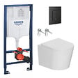 GROHE - Pack WC bâti-support Rapid SL + WC suspendu sans bride Ceramia + plaque noire mat (RSLCETORKF0) - vignette