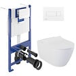 VILLEROY & BOCH - Pack WC Bâti-support Villeroy & Boch Viconnect + WC sans bride, fixations invisibles + Abattant frein de chute + Plaque Blanche - vignette