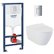 GROHE - Pack WC Bâti-support Rapid SL + WC sans bride LIVEA Bello + Abattant softclose + Plaque Chrome (RapidSL-Bello-1) - vignette