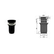 ALCA - Sortie lavabo 5/4 » tout métal, grand bouchon, pour lavabos sans débordement, noir mat (A396BLACK) - vignette