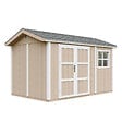TIMBELA - Abri de Jardin Qualité Premium 8,68 m² - H252x250x412 cm - Construction de Panneaux LP Smartside - Timbela M914A-TERRA BROWN - vignette