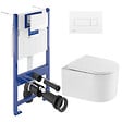 VILLEROY & BOCH - ViConnect Pro Pack WC Bâti Villeroy & Boch + WC sans bride SAT + Abattant SoftClose + Plaque Blanche (ViConnectDelanoTQ-2) - vignette