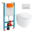 VITRA - Vitra  Pack WC Bâti-support V-Fix Core + WC Vitra Integra + Abattant en Duroplast + Plaque, Blanc Brillant (V-FixIntegraClassic-1) - vignette