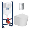 GROHE - Pack WC bâti-support autoportant Rapid SL 113 cm + WC sans bride + abattant SoftClose + plaque chrome (PROCETOR1SP) - vignette