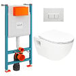 VITRA - Vitra  Pack WC Bâti-support V-Fix Core + WC sans bride SAT + Abattant SoftClose + Plaque, Blanc brillant (V-FixProject-1) - vignette