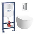 SWISS AQUA TECHNOLOGIES - Swiss Aqua Technologies Pack WC Bâti-support + WC sans bride SAT Infinitio 2.0, fixations invisibles + Plaque chrome - vignette