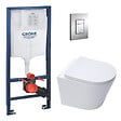 GROHE - Pack WC bâti-support Rapid SL + WC SAT sans bride + abattant SoftClose + plaque chrome (RSLCETOR1) - vignette