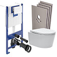SWISS AQUA TECHNOLOGIES - Swiss Aqua Technologies Pack WC bâti-support + WC SAT sans bride + Abattant softclose + Plaque blanche + Set d'habillage - vignette