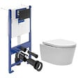 VILLEROY & BOCH - Pack WC Bâti-support sol mur + WC SAT sans bride + Abattant SoftClose + Plaque noire (VCNSAT4) - vignette