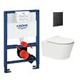 SWISS AQUA TECHNOLOGIES - Pack WC Bâti-support Rapid SL + WC sans bride SAT Brevis + Plaque Noir mat - vignette