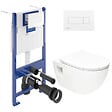 VILLEROY & BOCH - Pack WC Bâti-support Villeroy & Boch ViConnect + WC sans bride SAT + Abattant SoftClose + Plaque Blanche (ViConnectProject-2) - vignette