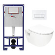 SWISS AQUA TECHNOLOGIES - Pack WC Bâti-support Autoportant + WC sans bride SAT  + Abattant SoftClose + Plaque Blanche (SMART-Project-4) - vignette