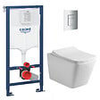 SWISS AQUA TECHNOLOGIES - Pack WC Bâti-support + WC sans bride Infinitio Design + Abattant softclose + Plaque chrome - vignette