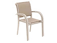 HESPERIDE - Lot de 4 fauteuils de jardin en texaline Piazza Lin/Argile - Hespéride - vignette