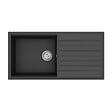 SWISS AQUA TECHNOLOGIES - Swiss Aqua Technologies 100x50 cm évier avec égouttoir réversible en Granite, à encastrer, noir (SATSINKGQK103B) - vignette