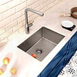 CERAMIA - Ceramia Timeless Évier de cuisine sous plan inox 304, 1 bac, 55x45x21 cm, Gun Metal brossé PVD - vignette
