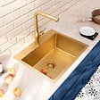CERAMIA - Ceramia Timeless Évier de cuisine encastrable inox 304, 1 bac , 55x45x21 cm, Or brossé PVD - vignette