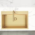 SWISS AQUA TECHNOLOGIES - Swiss Aqua Technologies Aurum Évier de cuisine encastrable inox 304, 1 bac , 68x45x21 cm, Or brossé PVD - vignette