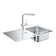 GROHE - Grohe K500 set évier de cuisine à encastrer + mitigeur monocommande, chrome (G31573SD1) - vignette